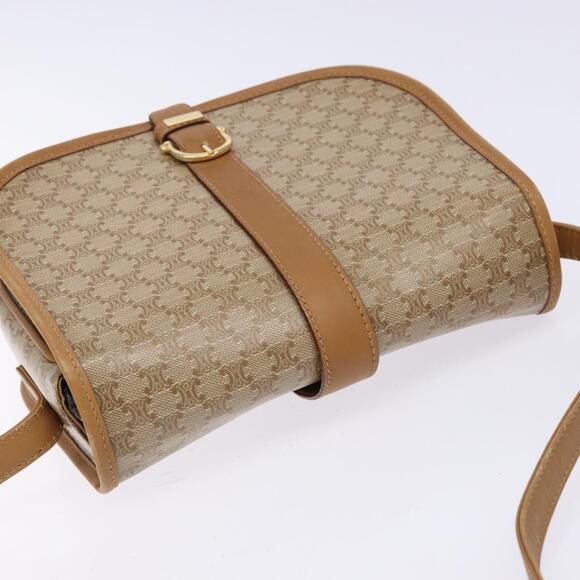 CELINE Macadam Canvas Shoulder Bag Pvc Beige Gold - Picture 6 of 12